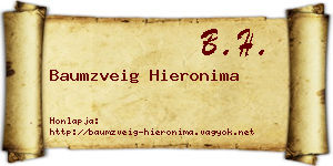 Baumzveig Hieronima névjegykártya